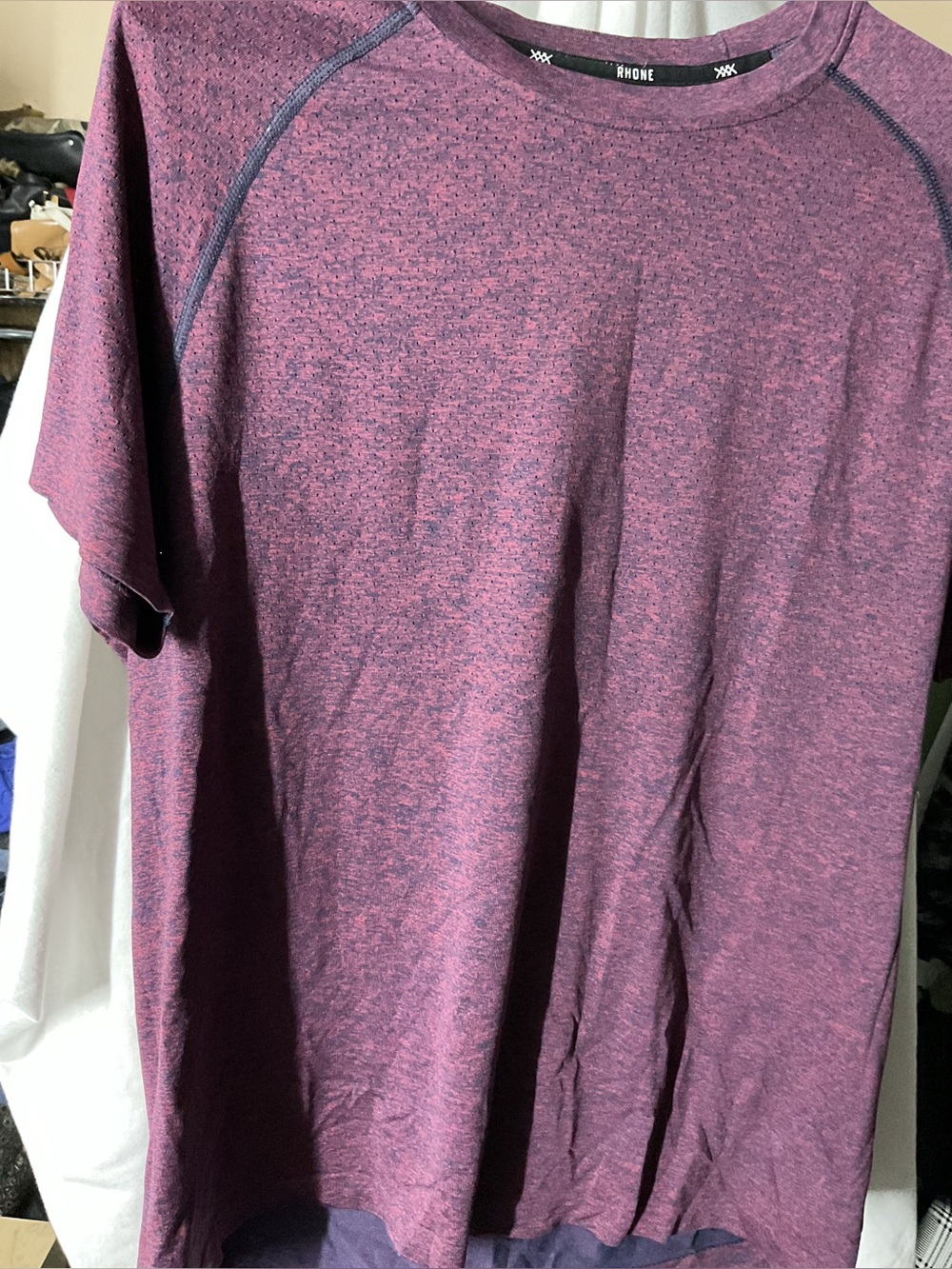RHONE Plum Heathered Performance Crew Tee